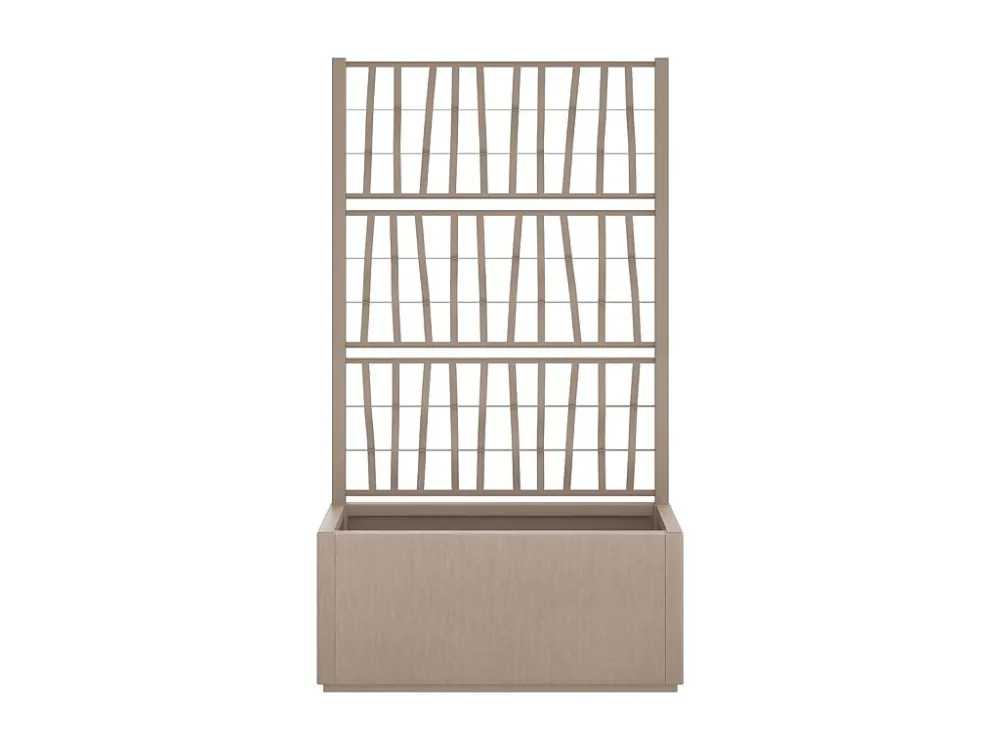 Vaso/floreira jardim com treliç 80x36x140 cm PP castanho-claro Clicnbuy
