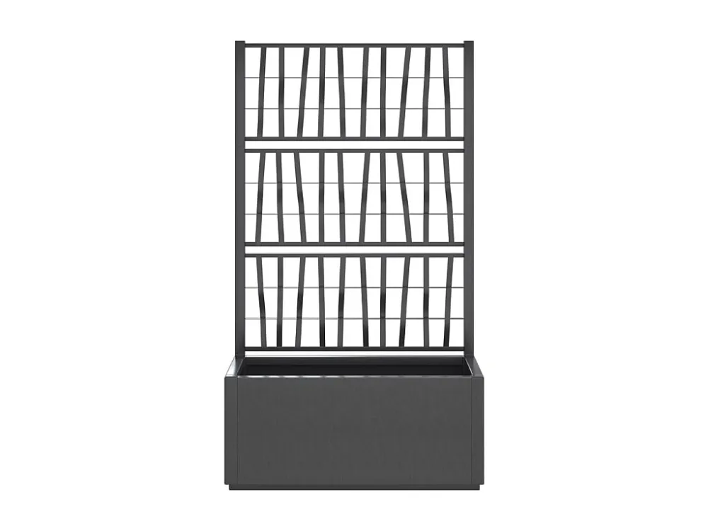 Vaso/floreira de jardim com treliç 80x36x140 cm PP cinza-escuro Clicnbuy