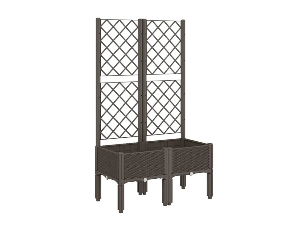 Vaso/floreira de jardim com treliç 80x40x142 cm PP castanho Clicnbuy