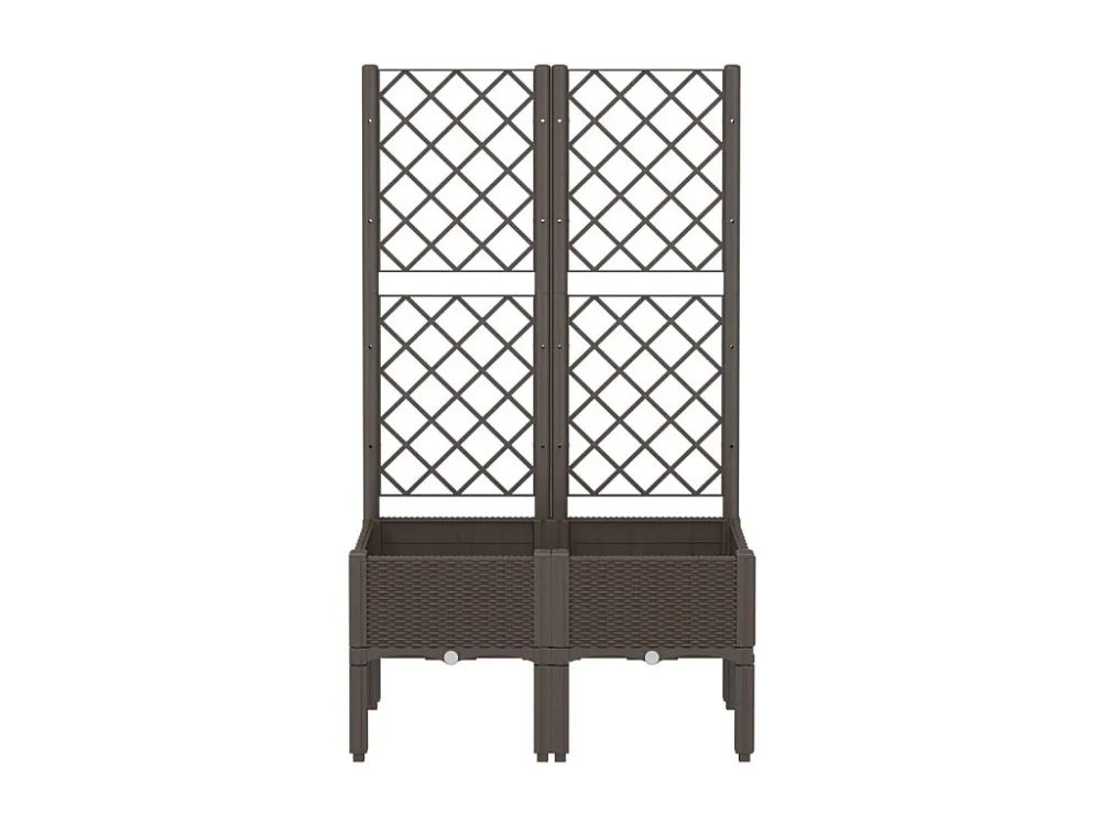 Vaso/floreira de jardim com treliç 80x40x142 cm PP castanho Clicnbuy