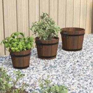 3 peças conjunto de vasos em forma de balde abeto maciço Clicnbuy
