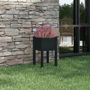 Vaso de jardim 40x40x70 cm madeira de pinho maciç preto Clicnbuy