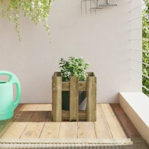 Vaso de jardim com design de cerca 30x30x30 cm pinho impregnado Clicnbuy