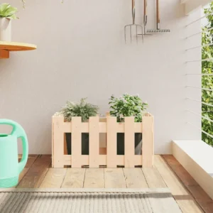 Vaso de jardim com design de cerca 60x30x30 cm pinho maciço Clicnbuy