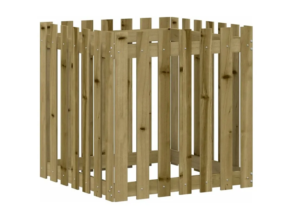 Vaso de jardim com design de cerca 70x70x70 cm pinho impregnado Clicnbuy