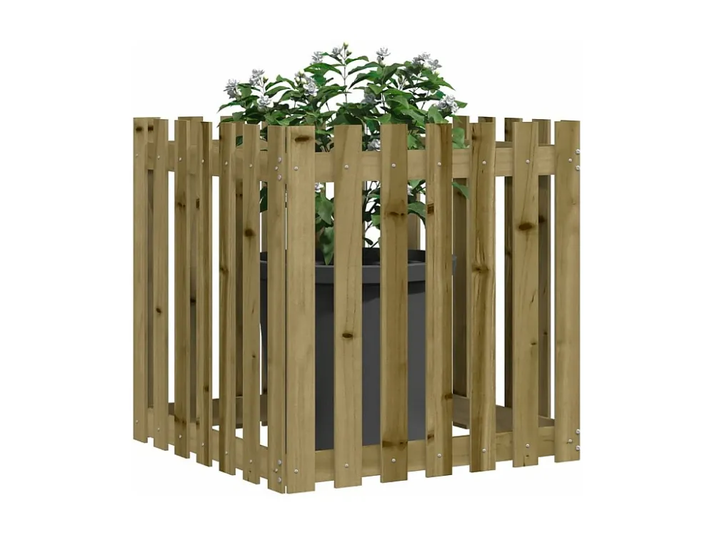 Vaso de jardim com design de cerca 70x70x70 cm pinho impregnado Clicnbuy