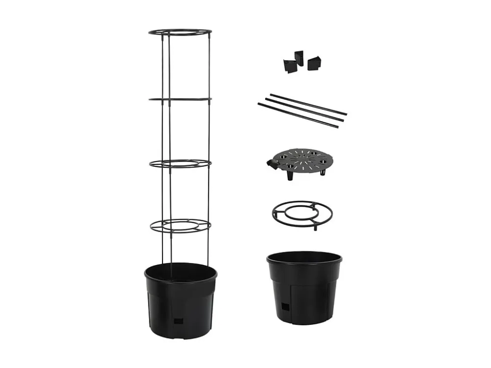 Vaso para cultivo de tomate Ø39x150 cm polipropileno antracite Clicnbuy