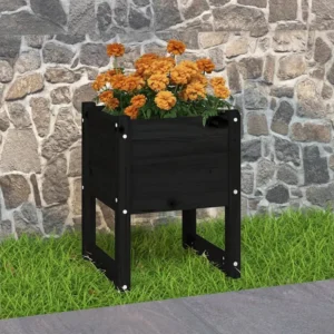 Vaso/floreira 40x40x52,5 cm pinho maciço preto Clicnbuy