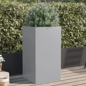 Vaso/floreira 42x38x75 cm ço galvanizado prateado Clicnbuy