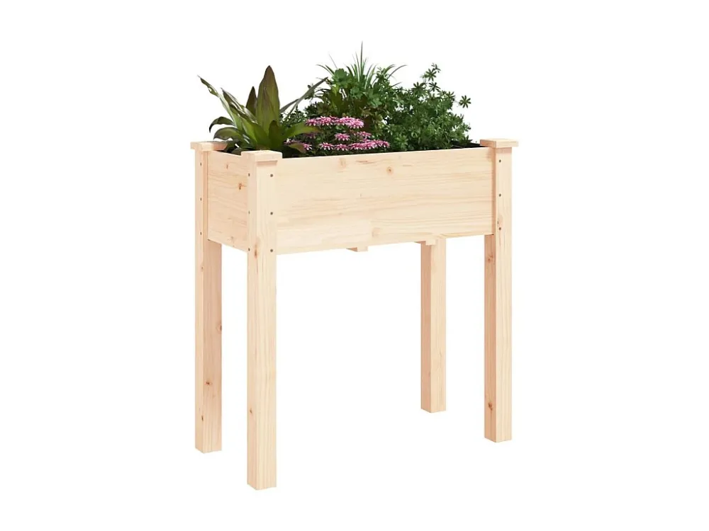 Vaso/floreira com forro 71x37x76 cm madeira de abeto maciç Clicnbuy