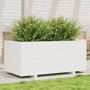 Vaso/floreira de jardim 110x60x49,5 cm pinho maciço branco Clicnbuy