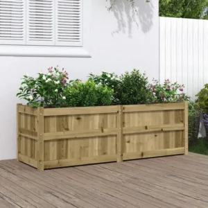 Vaso/floreira de jardim 150x50x50cm madeira de pinho impregnada Clicnbuy