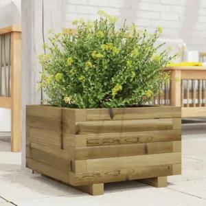 Vaso/floreira de jardim 40x40x26,5 madeira de pinho impregnada Clicnbuy