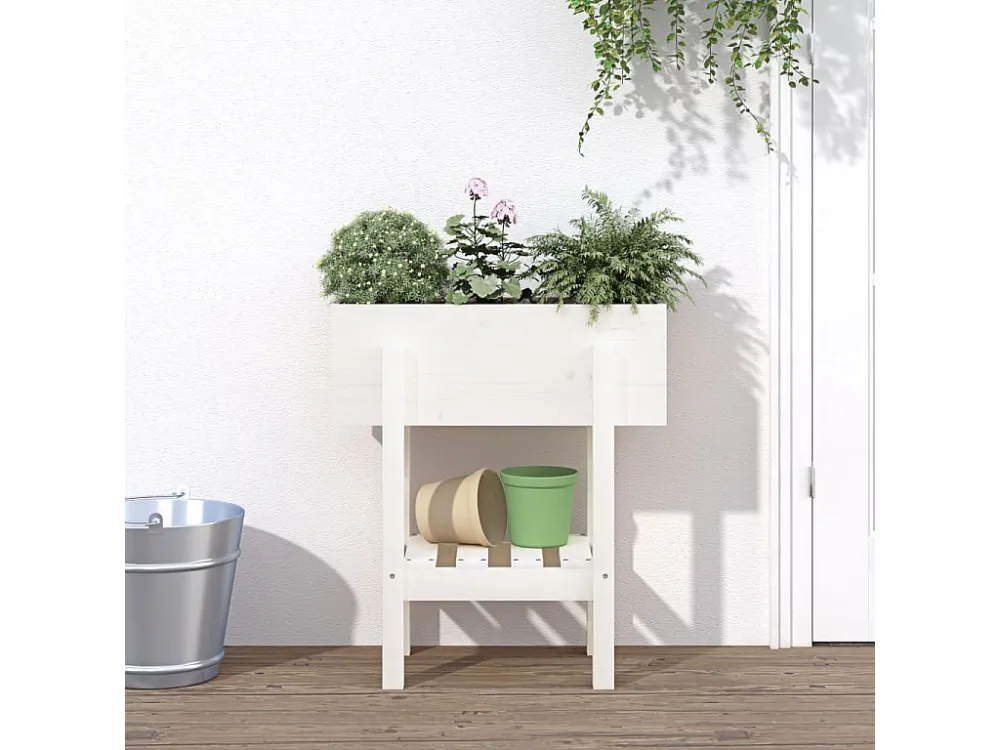 Vaso/floreira de jardim 62x30x69 cm pinho maciço branco Clicnbuy
