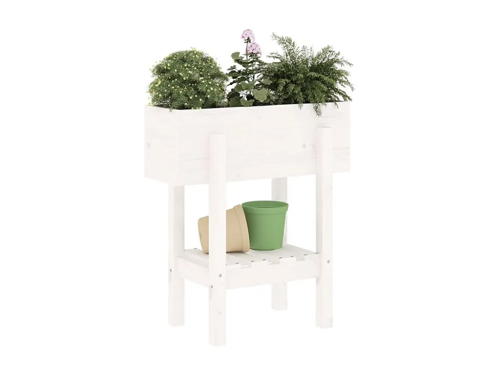 Vaso/floreira de jardim 62x30x69 cm pinho maciço branco Clicnbuy