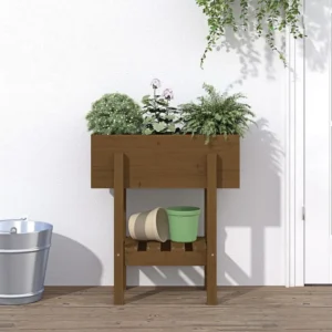 Vaso/floreira de jardim 62x30x69 cm pinho maciço castanho-mel Clicnbuy