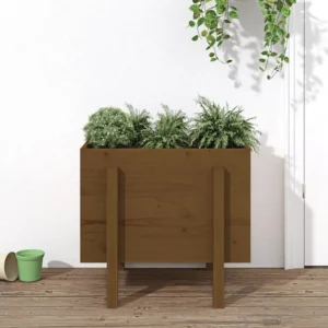 Vaso/floreira de jardim 62x50x57 cm pinho maciço castanho-mel Clicnbuy