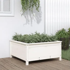 Vaso/floreira de jardim 82,5x82,5x39 cm pinho maciço branco Clicnbuy