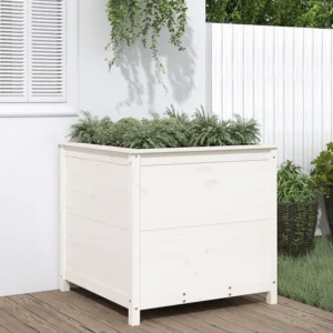 Vaso/floreira de jardim 82,5x82,5x78 cm pinho maciço branco Clicnbuy