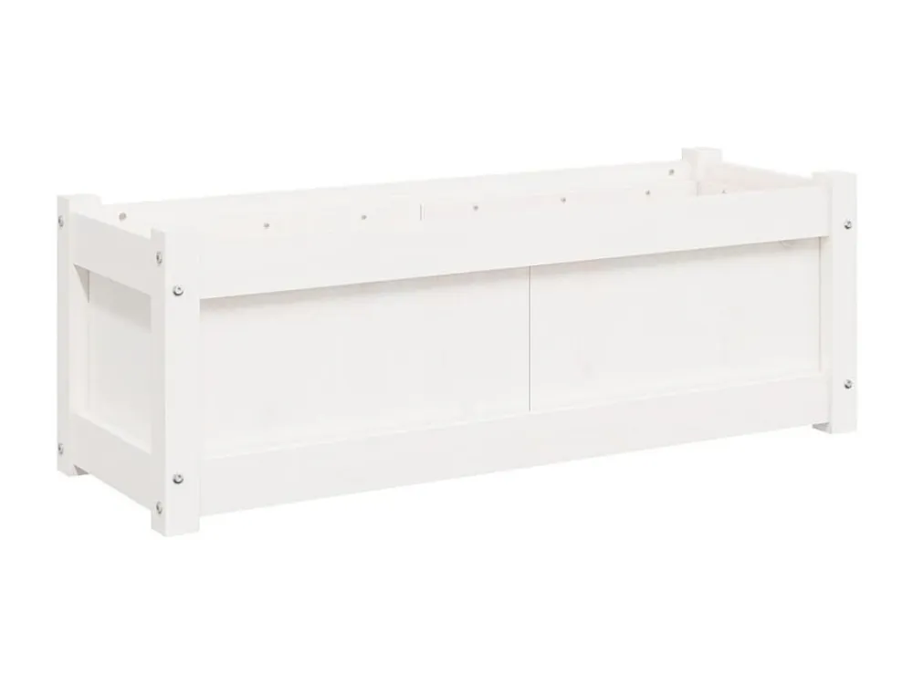 Vaso/floreira de jardim 90x31x31 cm pinho maciço branco Clicnbuy