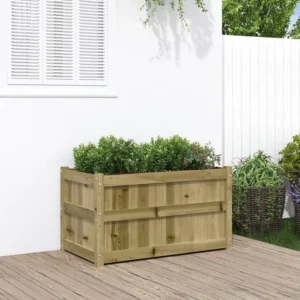Vaso/floreira de jardim 90x50x50 cm madeira de pinho impregnada Clicnbuy
