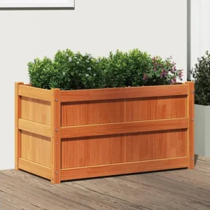 Vaso/floreira de jardim 90x50x50 cm pinho maciço castanho cera Clicnbuy
