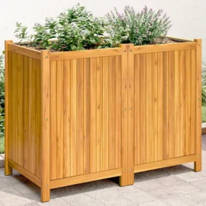 Vaso/floreira de jardim com forro 100x50x75 cm acácia maciç Clicnbuy