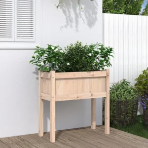 Vaso/floreira de jardim com pernas 70x31x70 cm pinho maciço Clicnbuy
