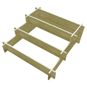 Vaso/floreira 3 níveis 90x90x35 cm madeira impregnada Clicnbuy
