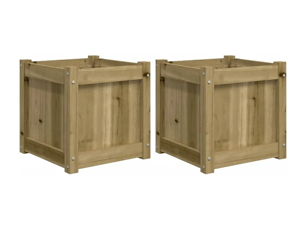 Vasos/floreiras de jardim 2 peças madeira de pinho impregnada Clicnbuy