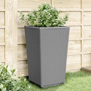 Vasos/floreiras 4 peças 32,5x32,5x57 cm PP cinzento-claro Clicnbuy