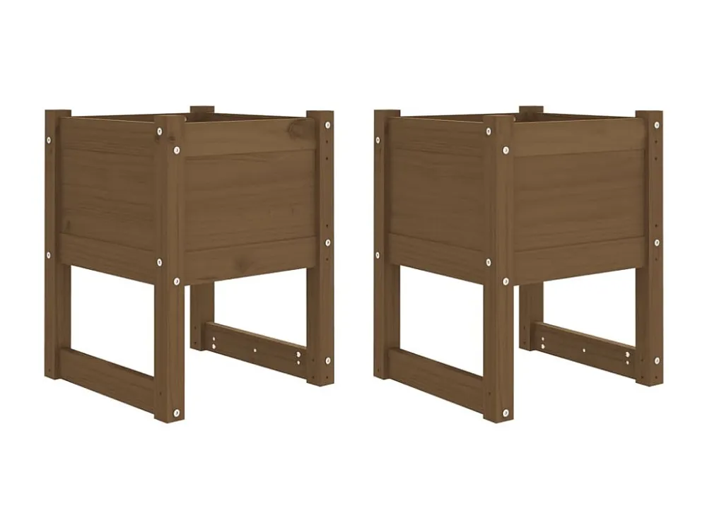 Vasos/floreiras 2 peças 40x40x52,5 cm pinho maciço castanho-mel Clicnbuy