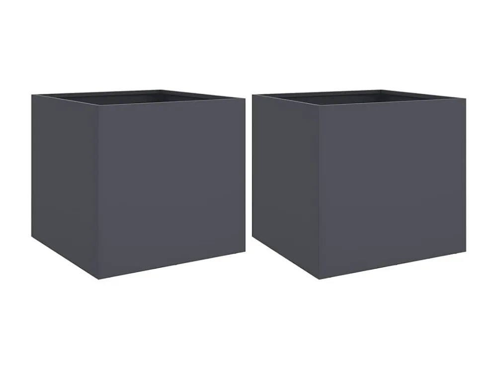 Vasos/floreiras 2 peças 42x40x39 cm ço laminado frio antracite Clicnbuy
