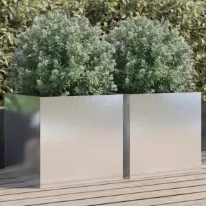 Vasos/floreiras 2 peças 49x47x46 cm ço inoxidável prateado Clicnbuy