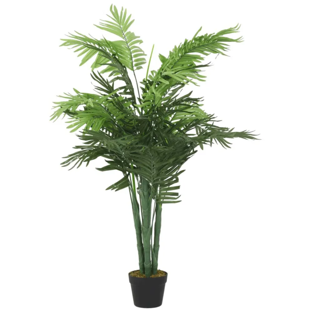 Palmeira artificial 18 folhas 80 cm verde com Base Inclusa