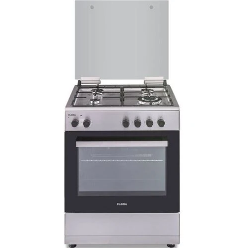 Fogão Gás Flama 8261FL | 88x60x60 cm | 4 Bocas | | Inox com Efeito de Chamas Realista