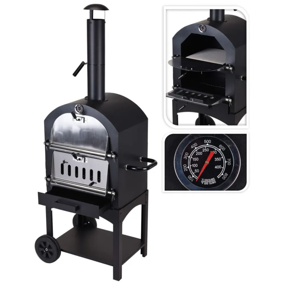 ProGarden Forno de pizzas BBQ preto