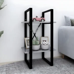 Estante com 2 prateleiras 40x30x70cm contrapl. cinzento-cimento Design Moderno