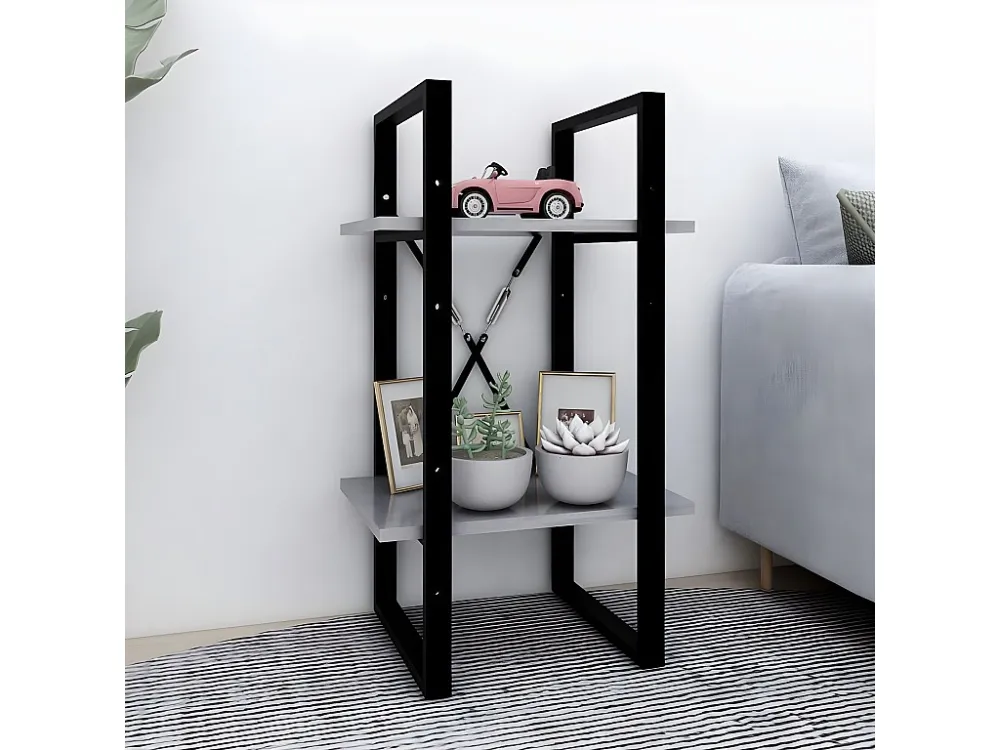 Estante com 2 prateleiras 40x30x70cm contrapl. cinzento-cimento Design Moderno