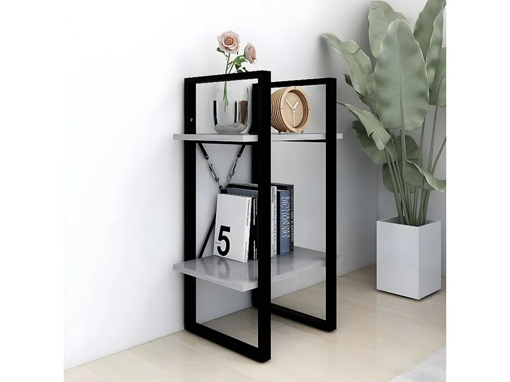 Estante com 2 prateleiras 40x30x70cm contrapl. cinzento-cimento Design Moderno