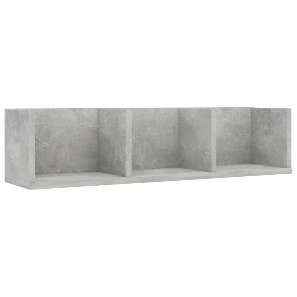 Estante Modular Prateleira parede CD 75x18x18cm deriv. madeira cinzento cimento