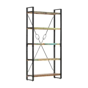 Organizador Premium Estante com 5 prateleiras 90x30x180cm madeira recuperada maciç