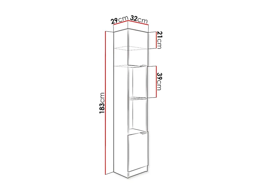 Prateleira Dover 112, Com portas, Placa de aglomerado laminado com Montagem Fácil