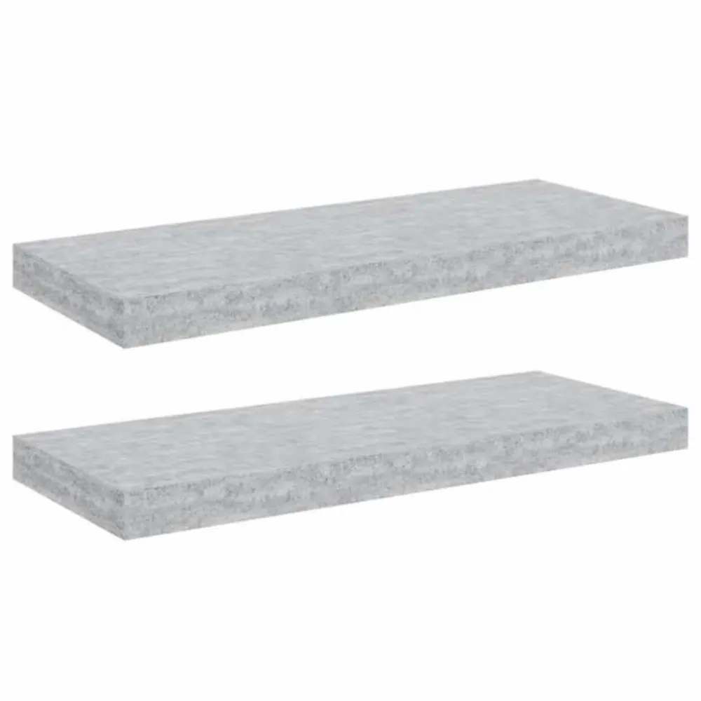Prateleiras de parede 2 pcs 60x23,5x3,8cm MDF cinzento-cimento em Madeira