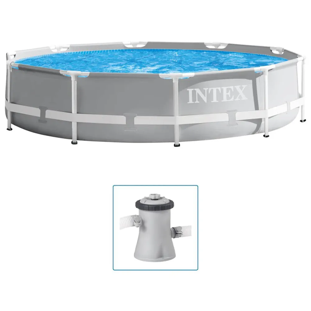 Intex Conjunto estrutura de piscina superior formato prisma 305x76 cm com Vedante de Borracha