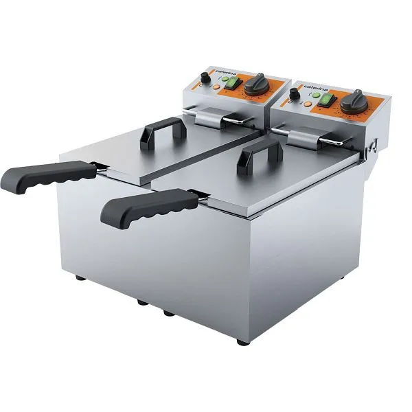 Fritadeira dupla Caterina, 2x 5 litros, 415x430x315 mm (LxPxA), 2x 2 kW 230 V, CA2202050