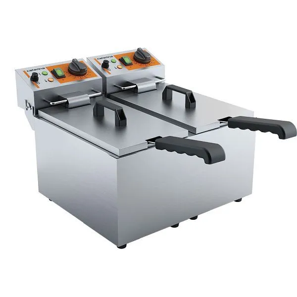 Fritadeira dupla Caterina, 2x 5 litros, 415x430x315 mm (LxPxA), 2x 2 kW 230 V, CA2202050