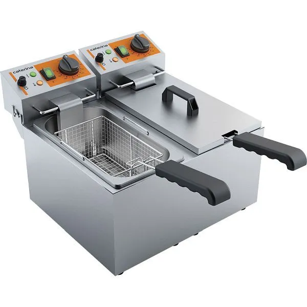 Fritadeira dupla Caterina, 2x 5 litros, 415x430x315 mm (LxPxA), 2x 2 kW 230 V, CA2202050