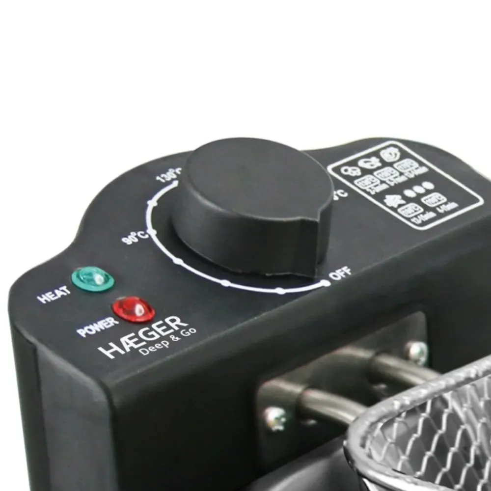 Fritadeira Elétrica Haeger Deep & Go | 3L, 2000W, Inox