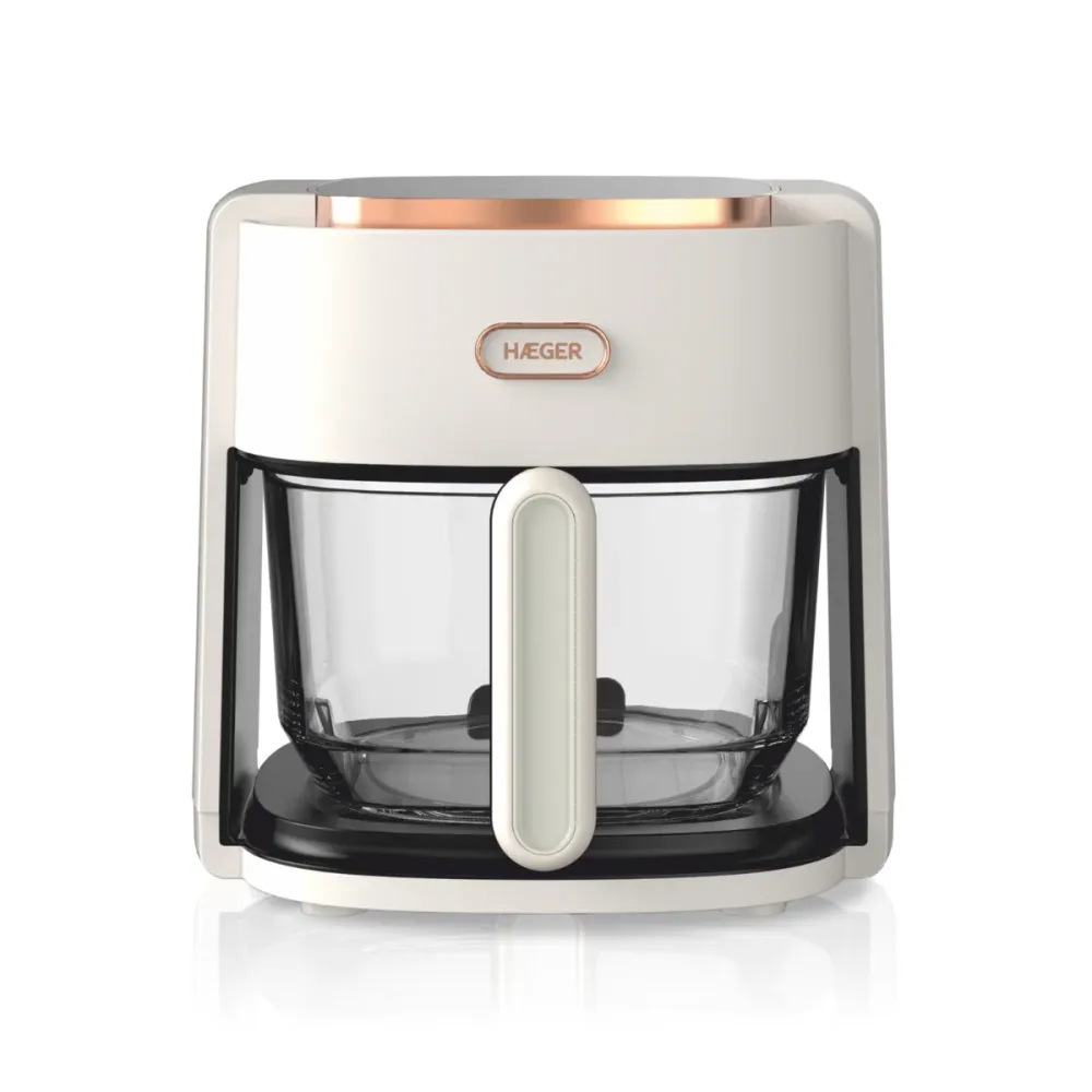 Fritadeira Haeger Air Em vidro AF-G45.006B | 4.5L, 1200W, 8 Programas